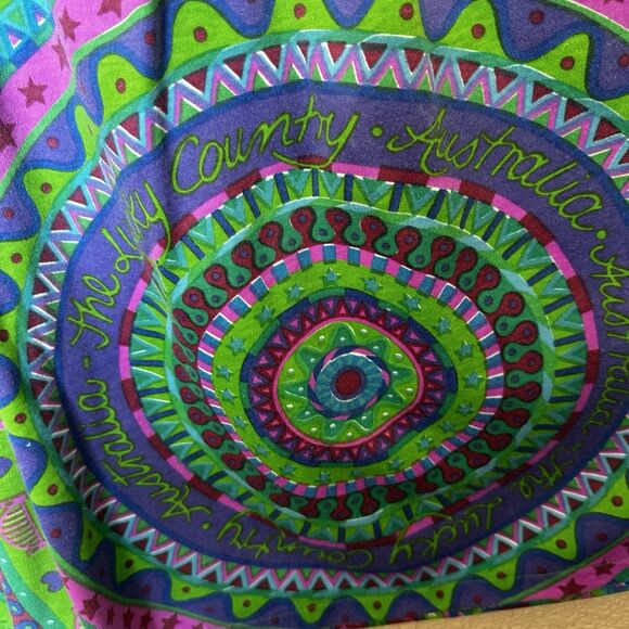 Bec Pierce Australia Long Skirt Full Circle Whimsical Pattern Medium Boho - Picture 7 of 13